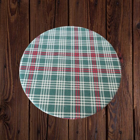 Kitchenaid Bowl Cover, Reversible Christmas Green Holly and Green and Red Check - Picture 7 of 7